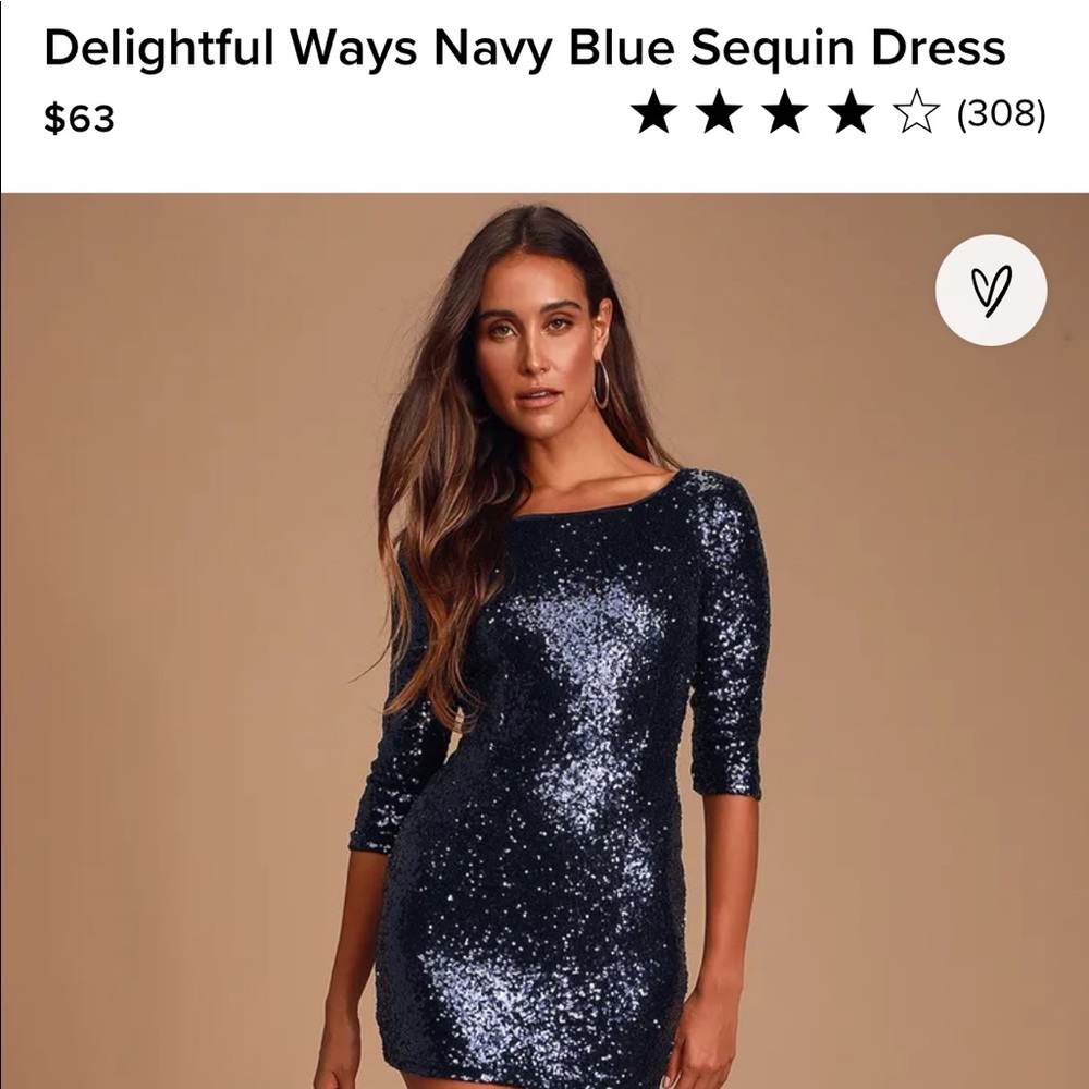 Lulu's Navy Sequin Dress XS delightful ways